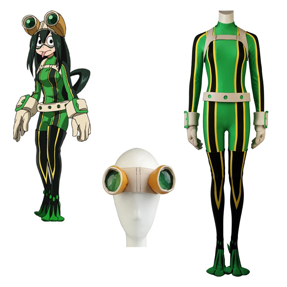 Косплей diy аниме My Hero academic Boku no Tsuyu Asui Костюм с очками L320|Костюмы аниме| |