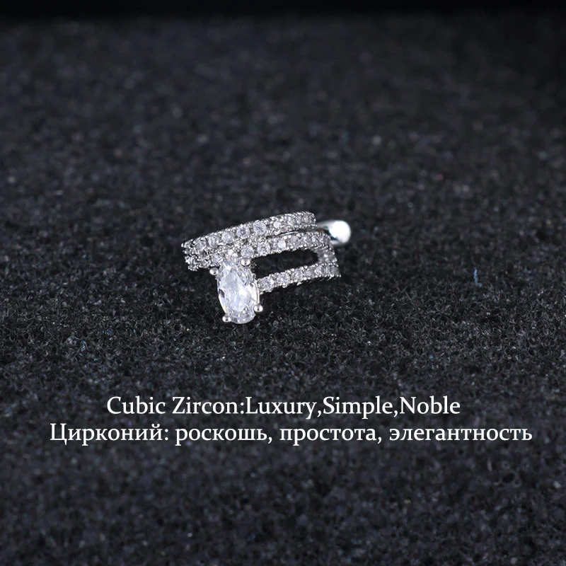Имитация Клип Серьги Женщины Белое Золото Цвет Мода Уха Без Пирсинг Ювелирных
