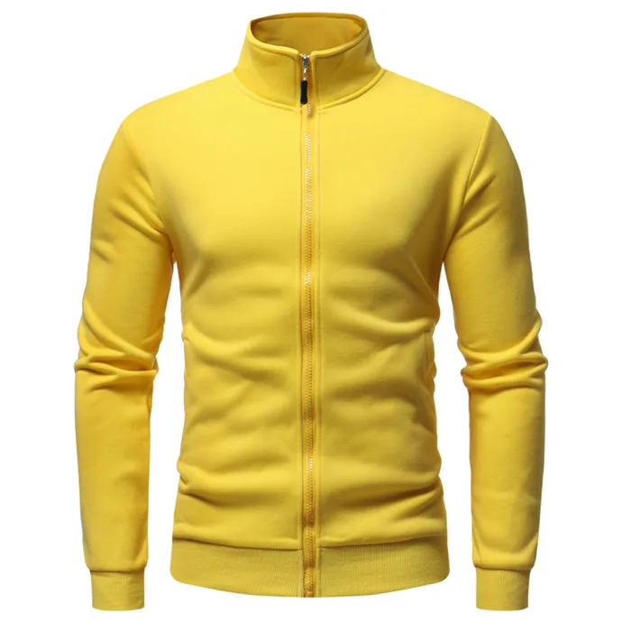 stranger things Men's Sweatshirt Brand Solid Tracksuit Men's Clothing Zipper Autumn Winter Warm Sweatshirt Casual Shirt - Цвет: yellow