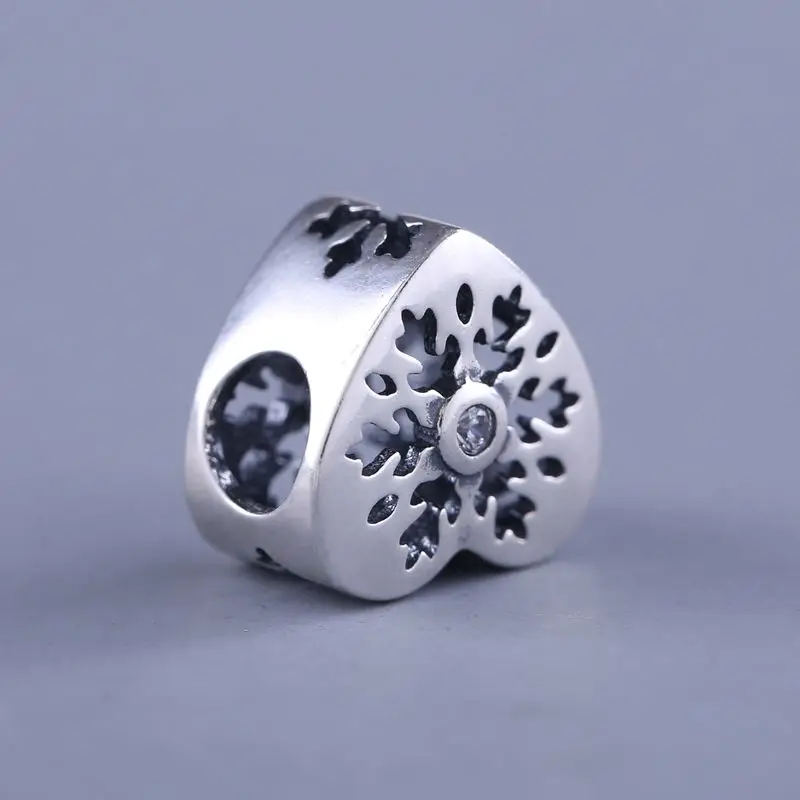 Authentic 925 Sterling Silver Hollow snowflakes Bead Charm Beads Fit Original Pandora Women Bracelets Bangles DIY Charms Jewelry |