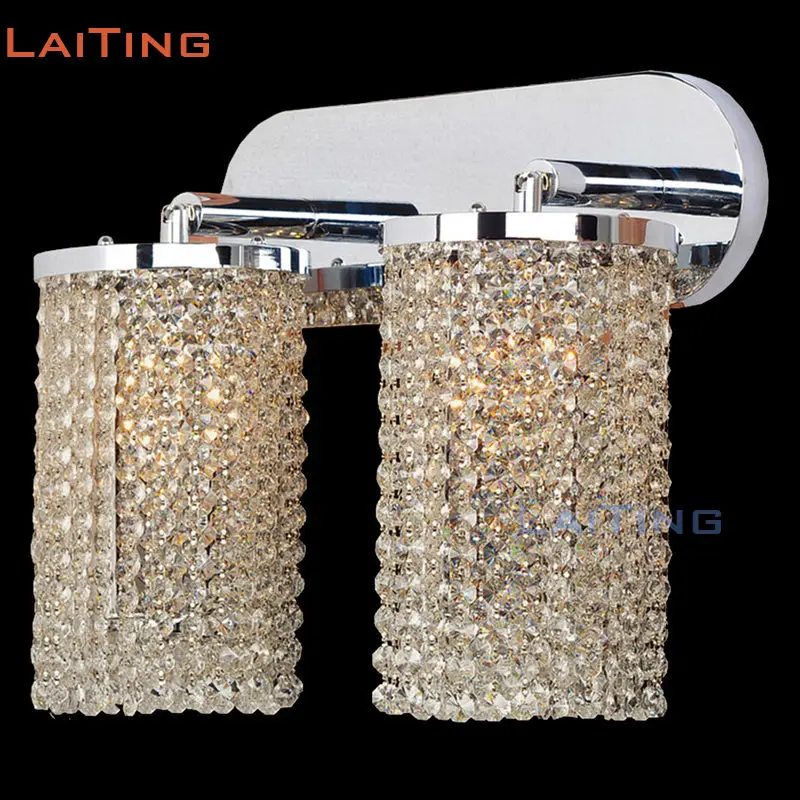 Осветительный светильник с тремя головками Современный хрустальный настенный