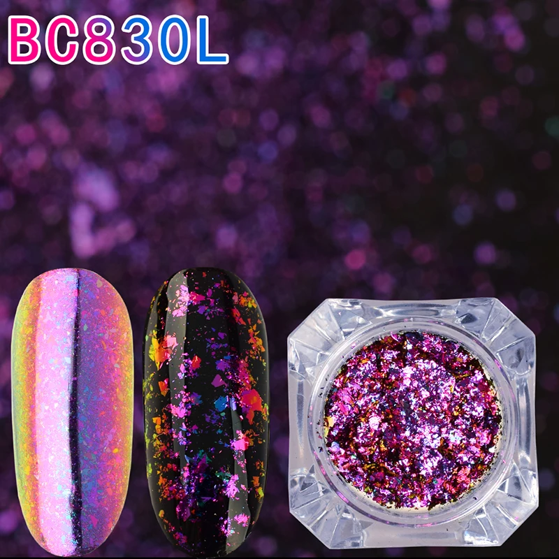 BEAUTYBIGBANG блеск для ногтей порошок эффект чешуйки блестки зеркало хром пигмент Блестки для ногтей Хамелеон дизайн ногтей