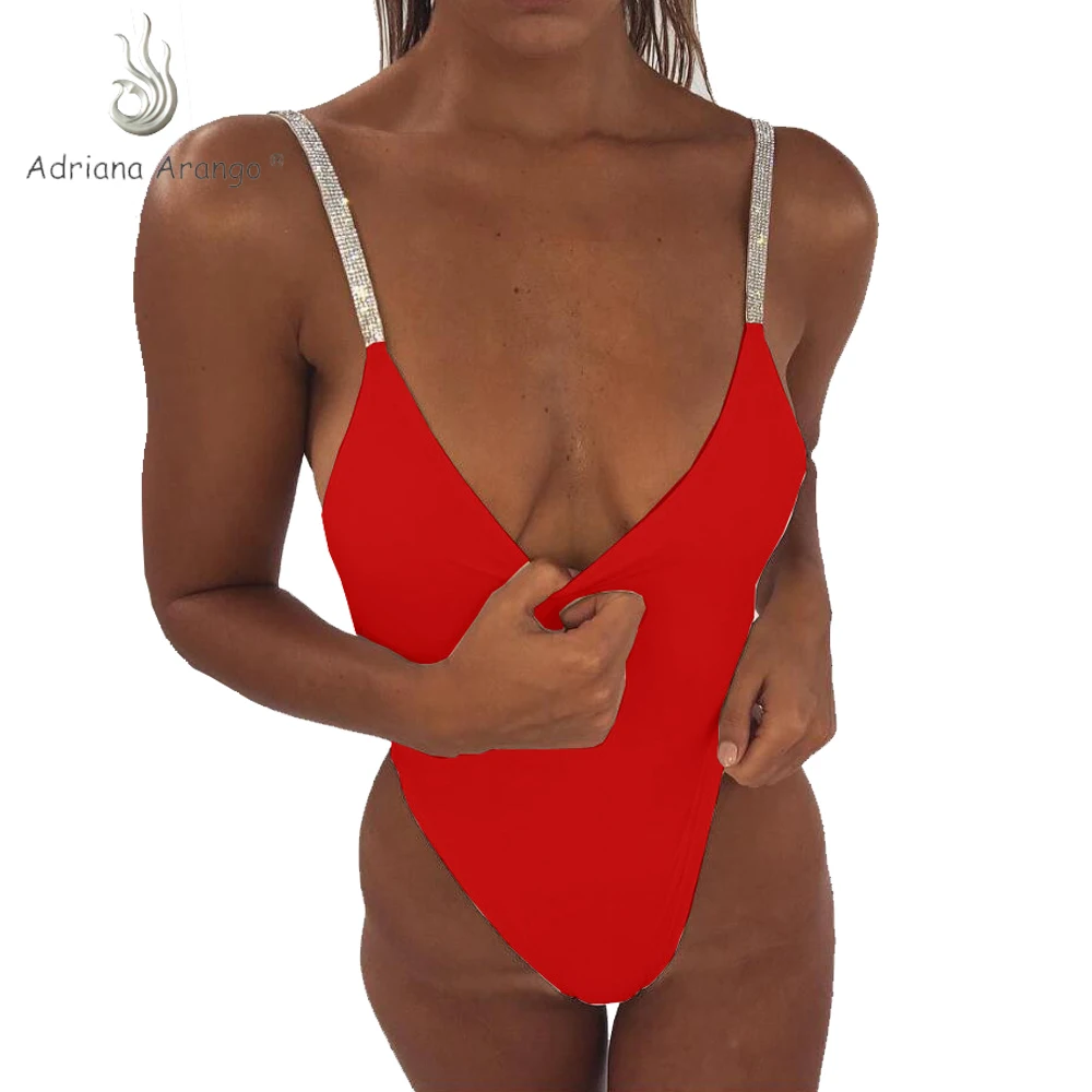 Adriana Arango 2019 Цельный купальник для женщин сексуальный сплошной Глубокий V Пляжный
