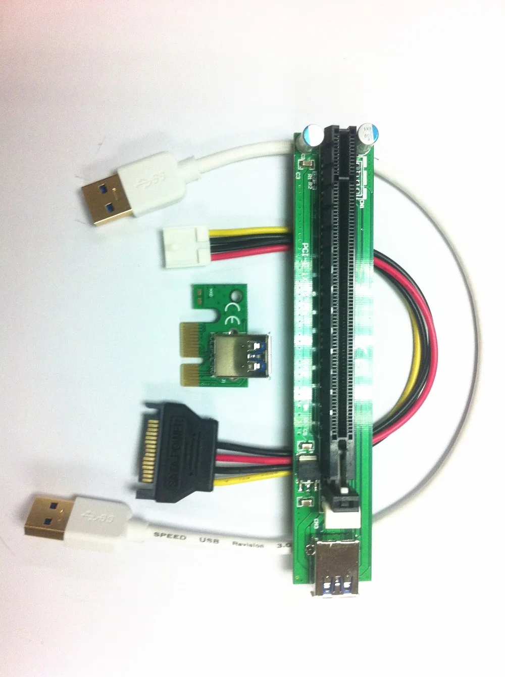 PCI-E Express 1X to 16X Riser Card + USB 3 0 удлинитель гибкий Удлинительный кабель с блоком питания