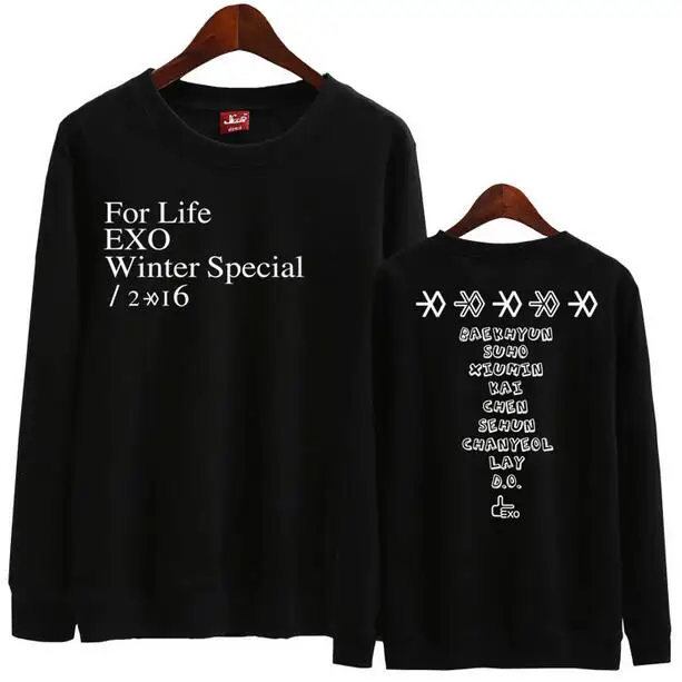 

Свитшот Kpop exo, с круглым вырезом, с принтом