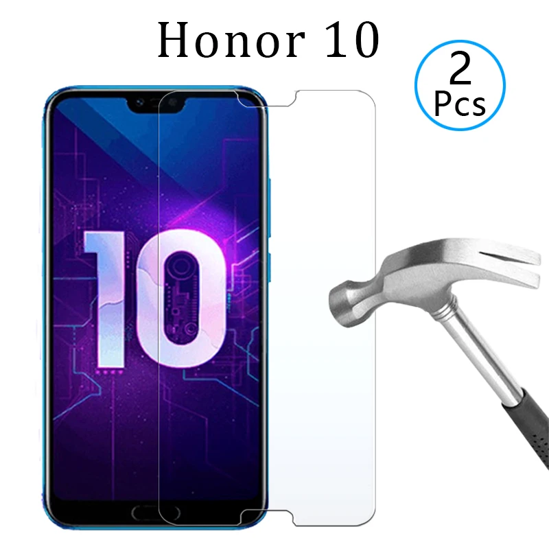 Закаленное стекло на honor 10 2 шт. защитное защита экрана телефона Защитная пленка