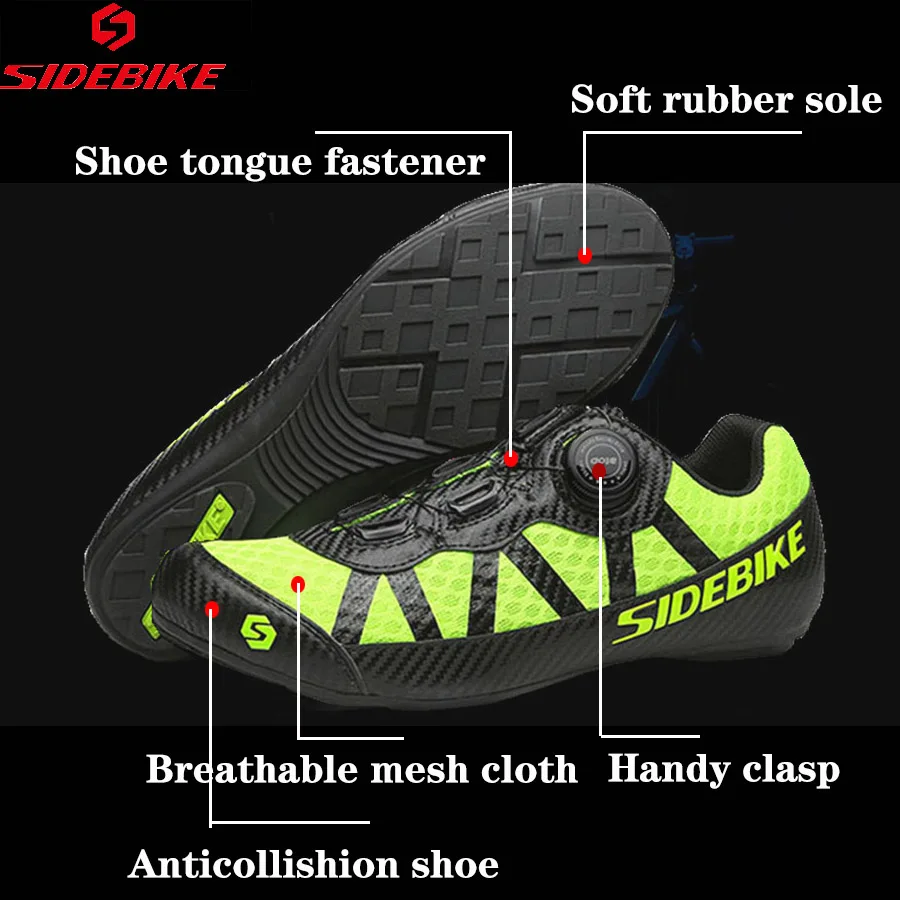 SIDEBIKE All Terrain Non-locking Cycling Shoes Man Women Breathable MTB Bike Shoes Leisure size EU 36-46 Road Bicycle Flat Shoes