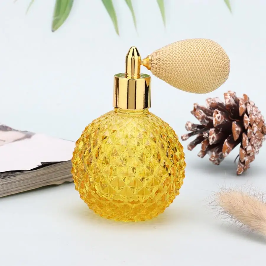 Модный желтый стеклянный флакон для духов многоразовый Пустой Флакон