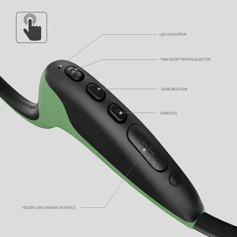 Z8 wireless headset Wireless bone conduction outdoor sports headphones with microphone hands-free | Электроника