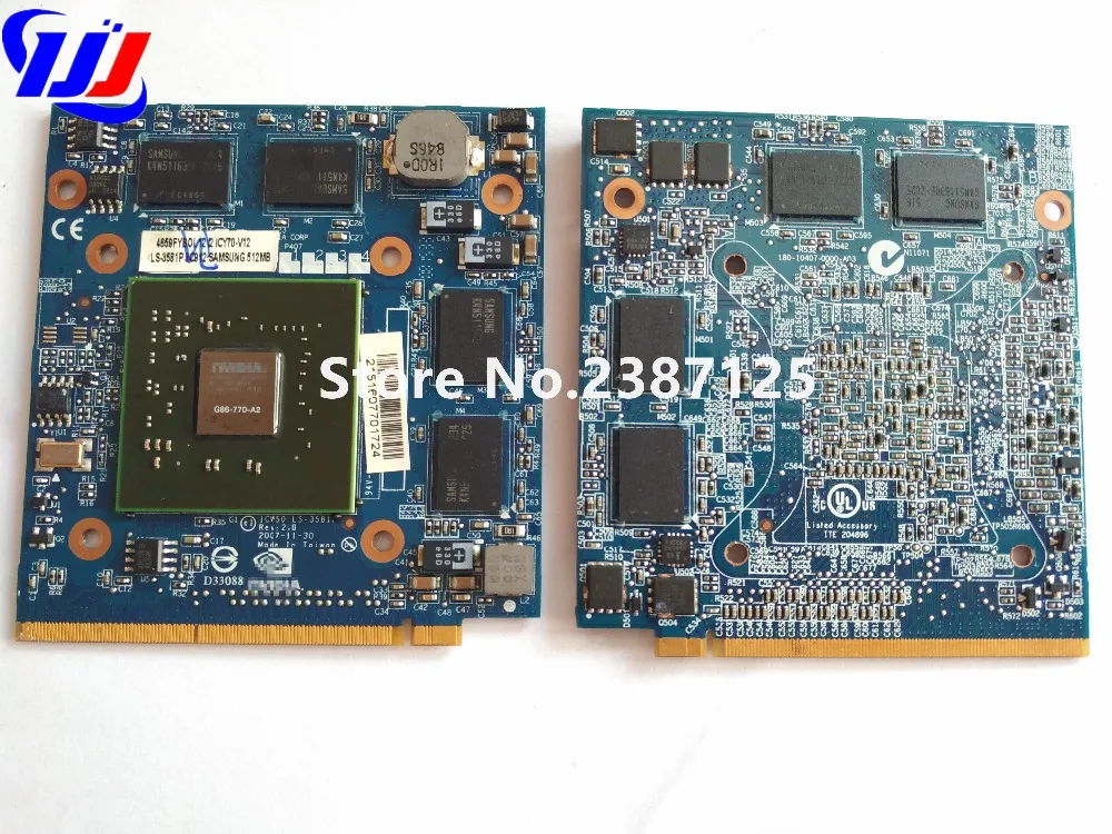 Для видеокарты c er Aspire 5920G 5520 5920 n V i d A GeForce VG.8PS06.001 8600M GS G86-770-A2 MXM II DDR2 512MB Graphics VGA |