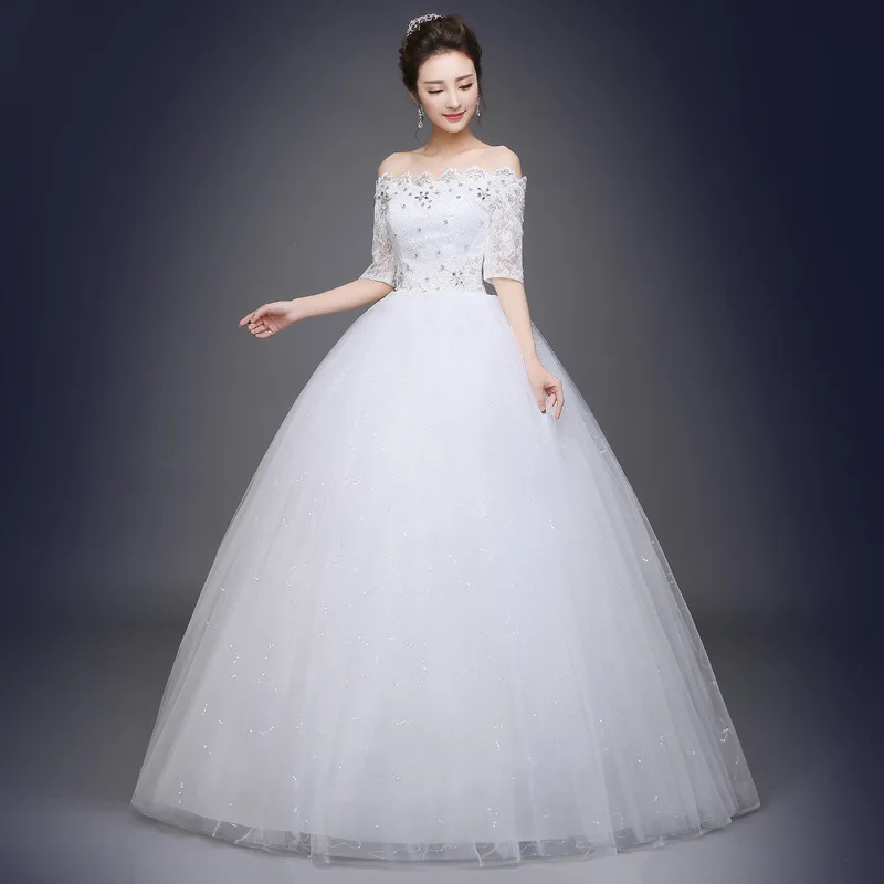Женское кружевное платье невесты белое или красное свадебное из тюля с вышитыми