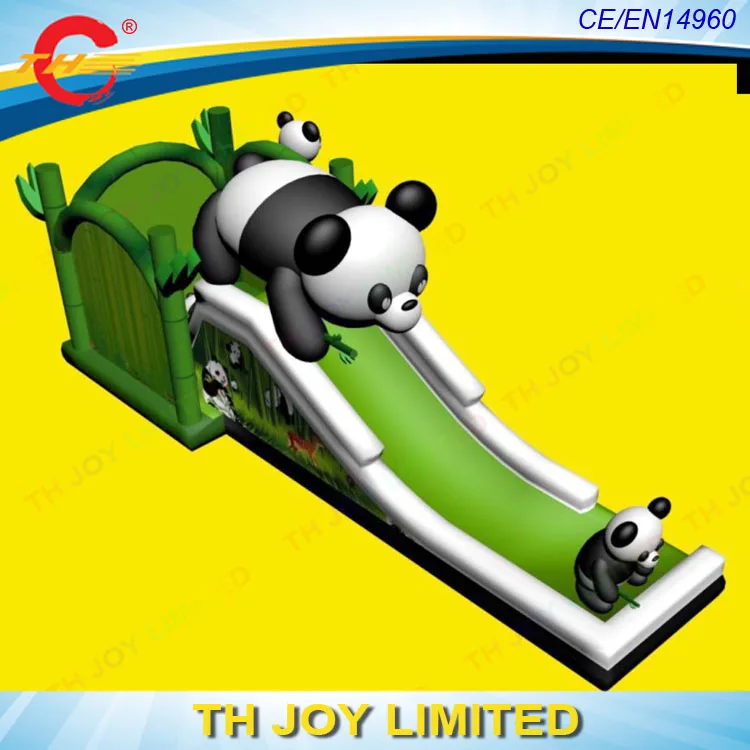 Бесплатная доставка! 9x4x5 м новый дизайн надувные комбо-слайды панды надувная