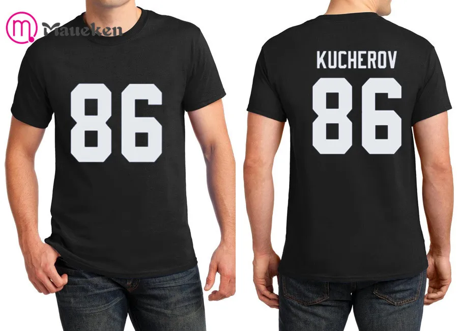 Мужская футболка с коротким рукавом и круглым вырезом Nikita Kucherov 100% хлопок