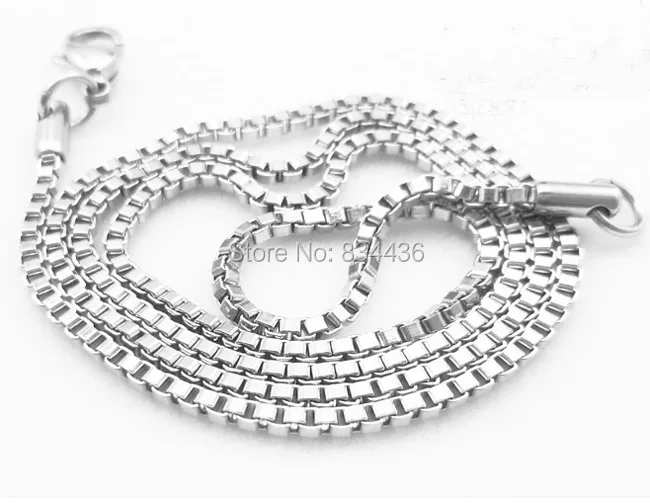 Бесплатная доставка ожерелья из нержавеющей стали 2 мм квадратные цепочки модные