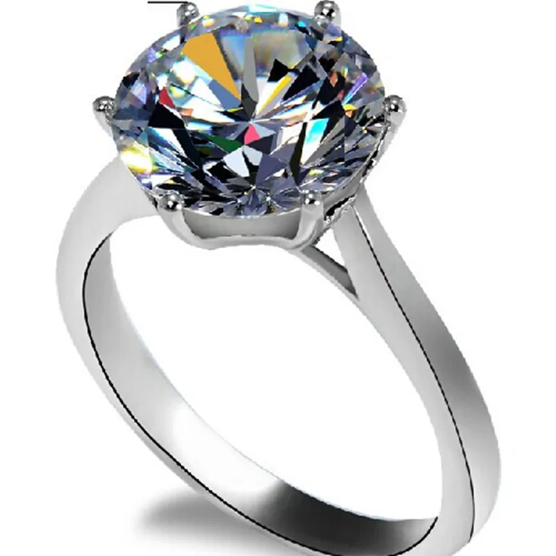 Лидер продаж 4 карат Круглый Пасьянс NSCD красивый бриллиант обручальное кольцо из