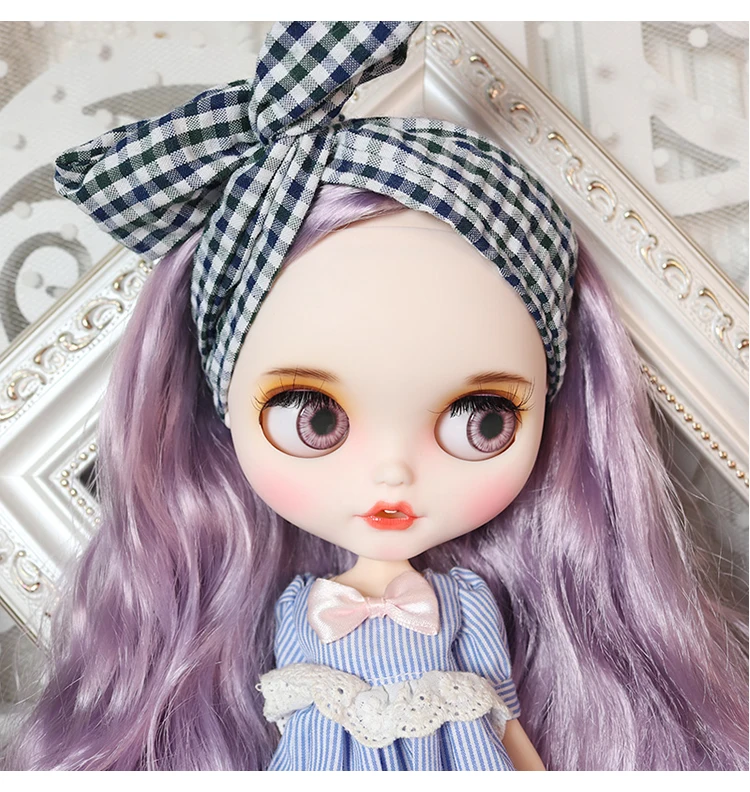 Кукла Blyth, 1/6, ручная роспись, матовое лицо, белая кожа, фиолетовый цвет, длинные вьющиеся волосы, костюм 30 см, DIY BJD SD, игрушки, подарок AB, ручной набор