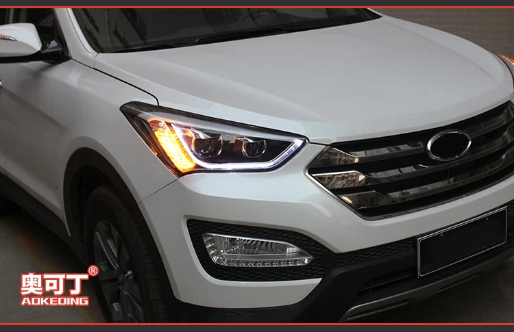 АКД автомобилей Стайлинг фар для hyundai ix45 Santa fe Santafe 2013 фары светодиодные ходовые огни Би-ксенона луча противотуманных фар ангельские глазки