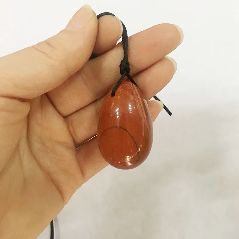 Натуральный Полированный Красный jaspe яйца jade Yoni для женщин kegel упражнения