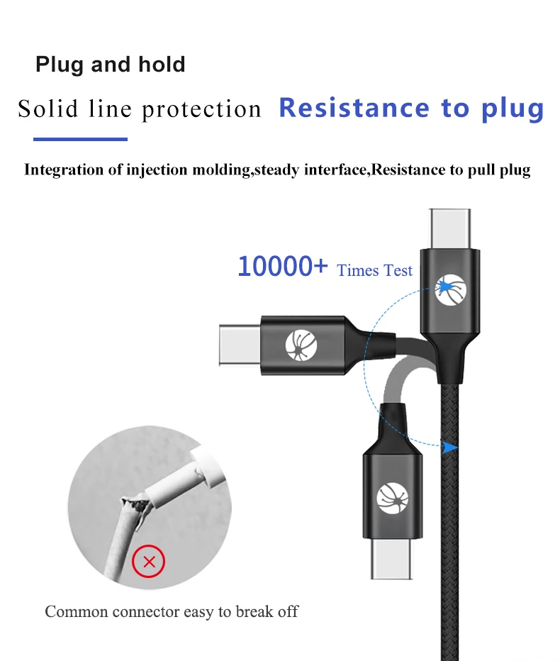 Choseal 30-летие QS6801 никелированный USB type C кабель Быстрая зарядка синхронизации