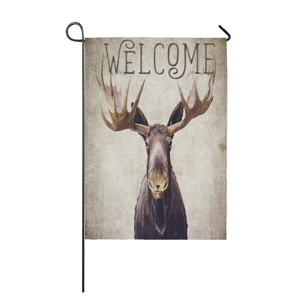 Флаг Крытый Открытый домашний декор на заказ Moose Добро пожаловать дизайн