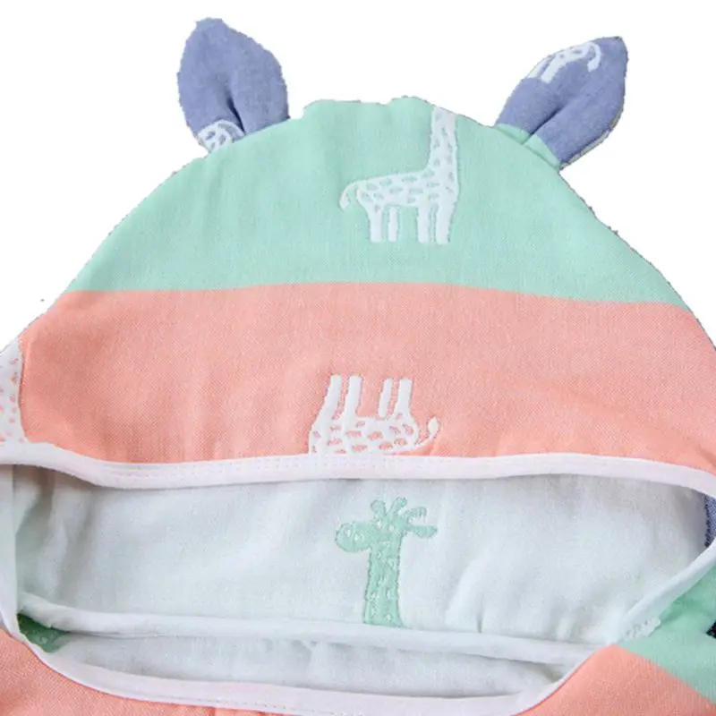 Марлевое хлопковое 6 слойное детское банное полотенце с капюшоном Детское Пончо