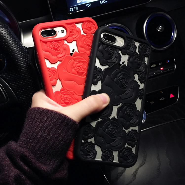 case For Samsung Galaxy s8 plus s7 s6 edge fashion Hollow Rose silicone Phone Case Apple iphone 8 7 6 6s 5 5s SE |