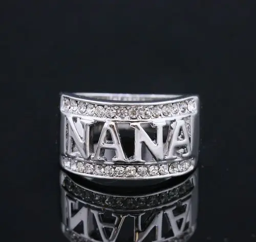 Объемный прозрачный CZ Anillos Mujer серебряный цвет буквы Нана кольца для Hombre кольцо