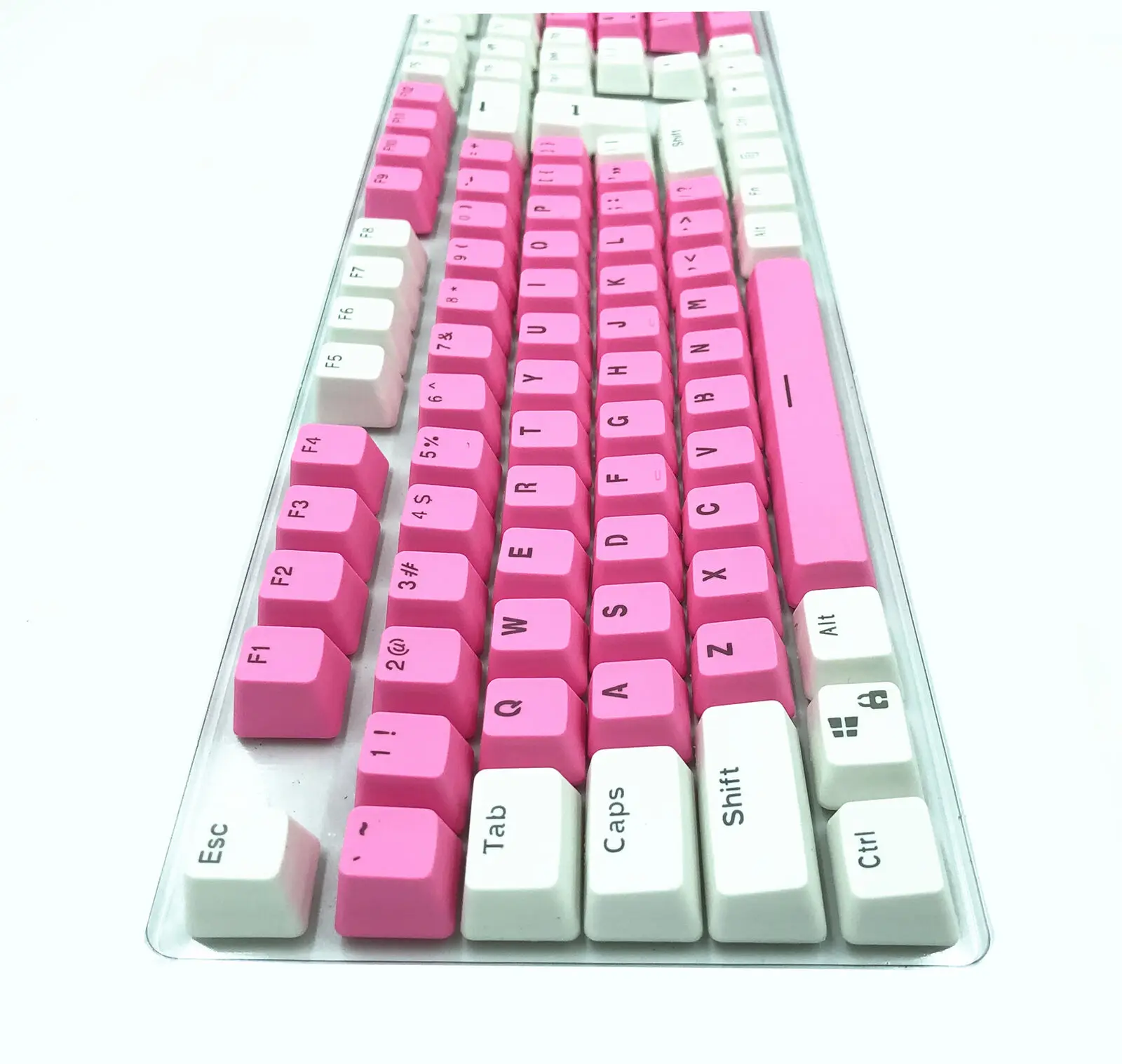 87/104 ключей розовый белый PBT Doubleshot с подсветкой ключ крышка s ANSI OEM для вишни MX