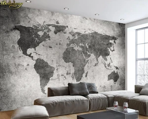 Beibehang пользовательские фото обои Европейский ретро Винтаж Карта мира цементная Стена бар кофейня роспись papel де parede