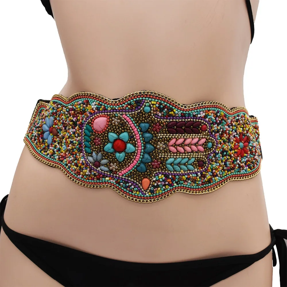 

Handmade Waistband Bohemian Ethnic Waist Beads Dress Belt Resin Shell Boho Sexy Belly Chain India African Body Jewelry For Women