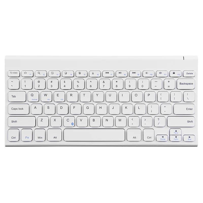 White B. o. w 7 цветов подсветка тонкая Bluetooth беспроводная клавиатура матовая металлическая перезаряжаемая клавиатура для планшетов, ноутбуков и смартфонов - Цвет: White