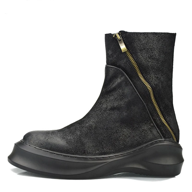 Ботинки из натуральной кожи брендовая модная мужская повседневная обувь