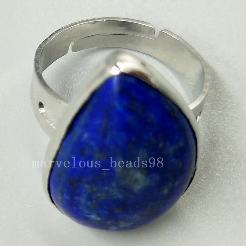 Кольцо с каплями воды для мужчин и женщин из натурального Lapis Lazuli 7 ~ 12 дюймов