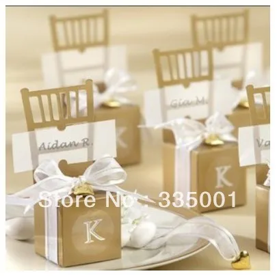 Бесплатная доставка 100 шт./лот Свадебная подарочная коробка с монограммой для