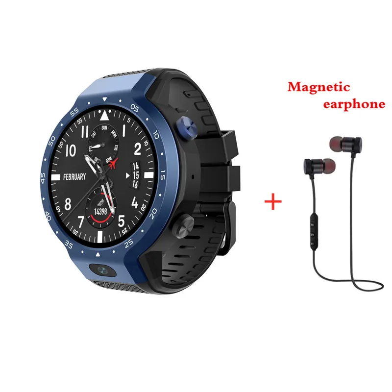 blue add headset Z30 две системы смарт-часы Android 1 Гб+ 16 Гб фитнес-трекер сердечного ритма 5.0mp камера gps Смарт-часы водонепроницаемые pk LEM9 - Цвет: blue add headset