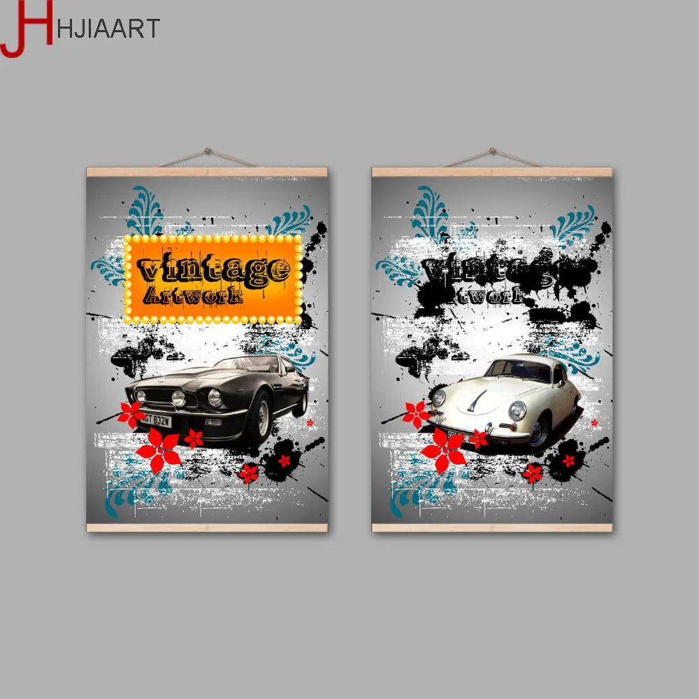 Современная Картина на холсте HD с принтом черно-белая Автомобильная ВИНТАЖНАЯ