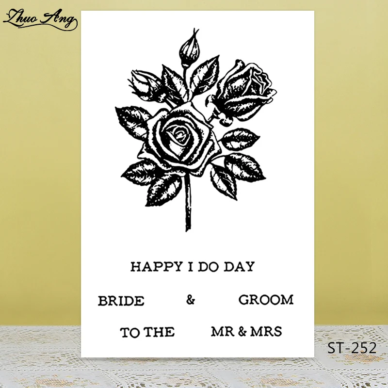 

Flowers/happy day Transparent silicon stamps/seals for DIY Scrapbooking/Photo Album Decorative Card Making Clear Stamps Supplies