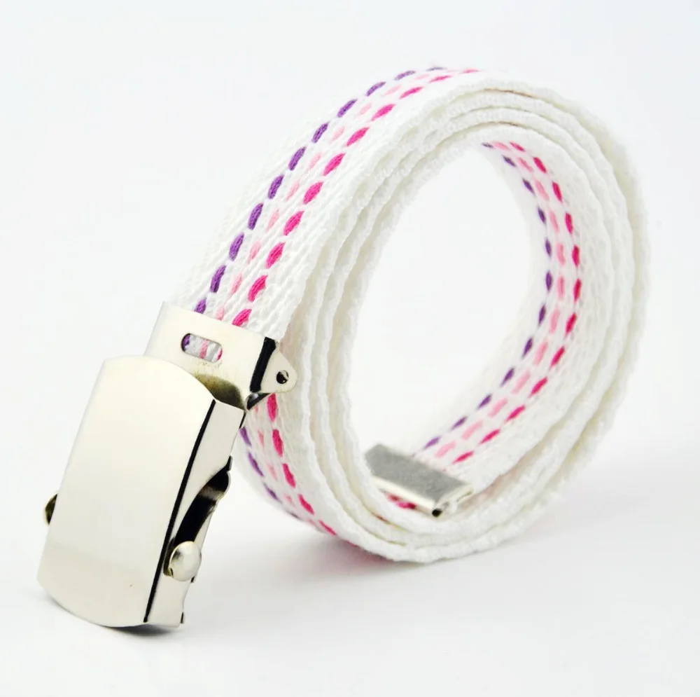 Пояс для девочек детские ремни с блестящей серебряной пряжкой тканевый пояс