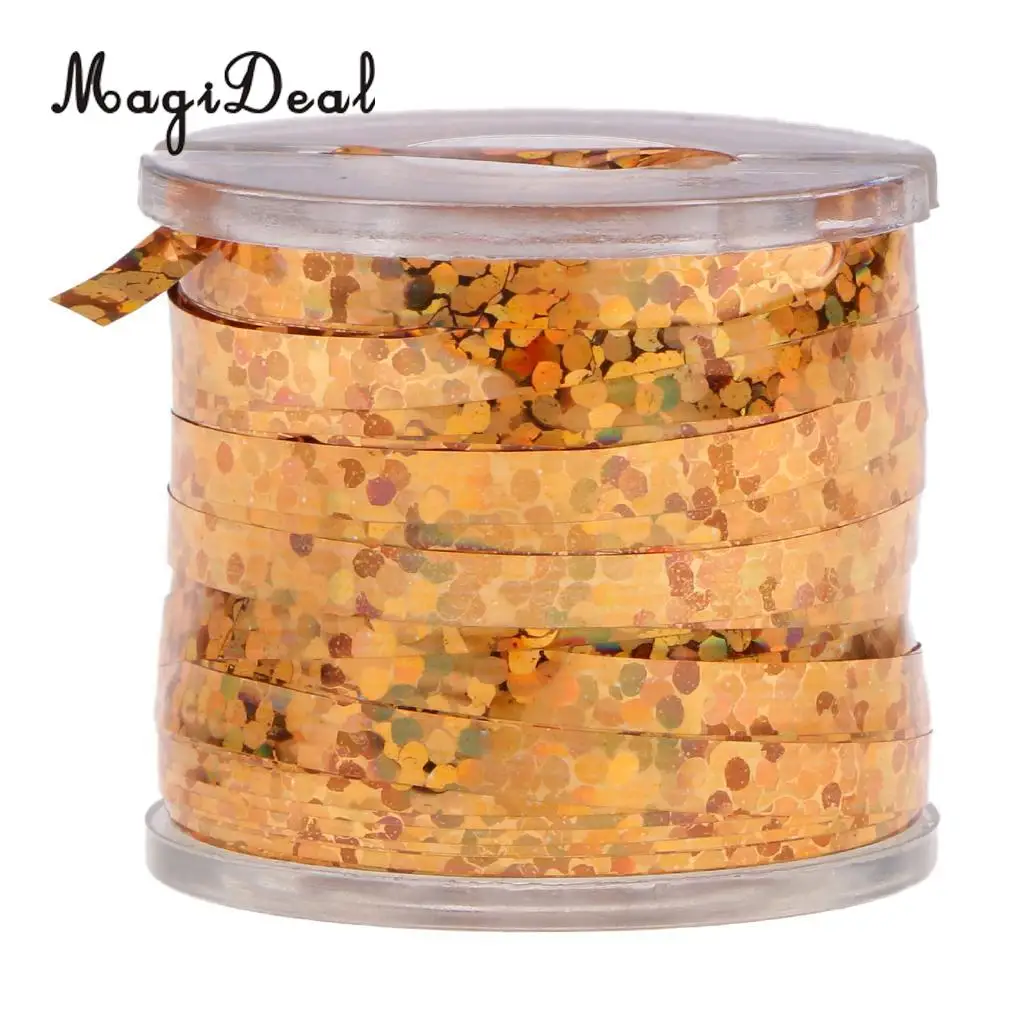 Ярдов Голографическая мишура флэш-лента Фантазийная оранжевая Мишура для