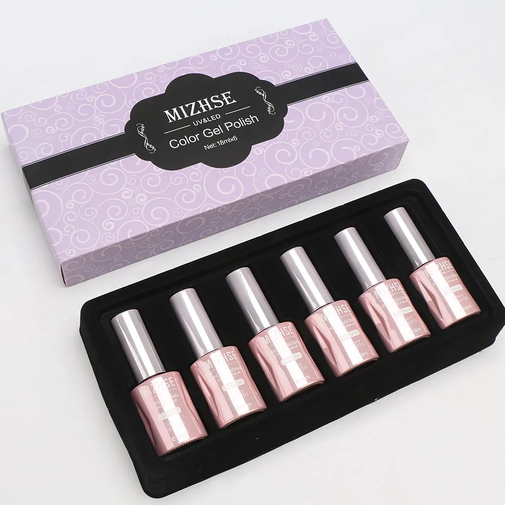 

MIZHSE 6pcs Pure Color UV Gel Nail Polish Set For Manicure Nail Art Kit Gel Lacquer Acrylic UV LED Gel Varnish Hybrid Gelpolish