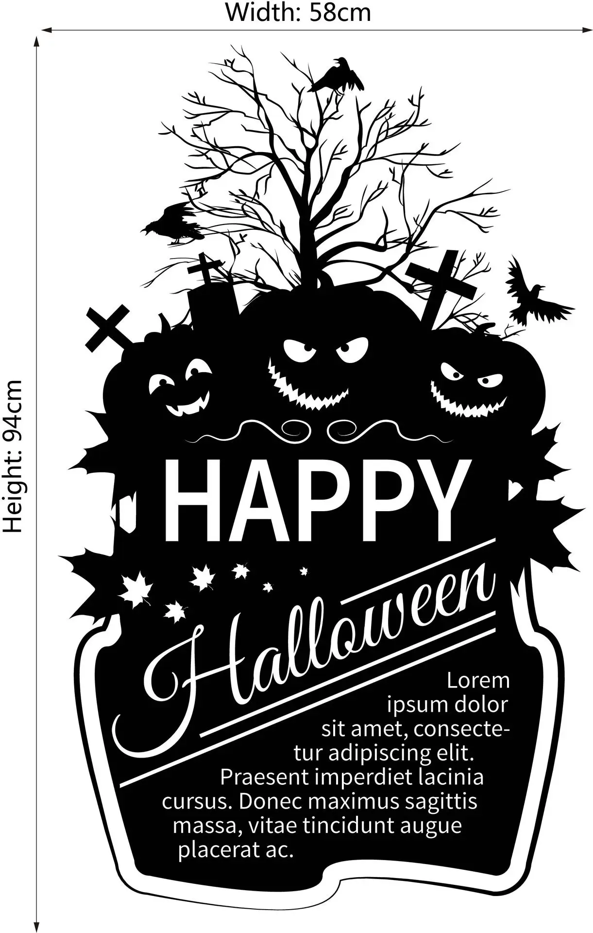 I GO Happy Halloween Pumpkin Face Wall Sticker Decal Window Home Decoration for Holiday | Дом и сад