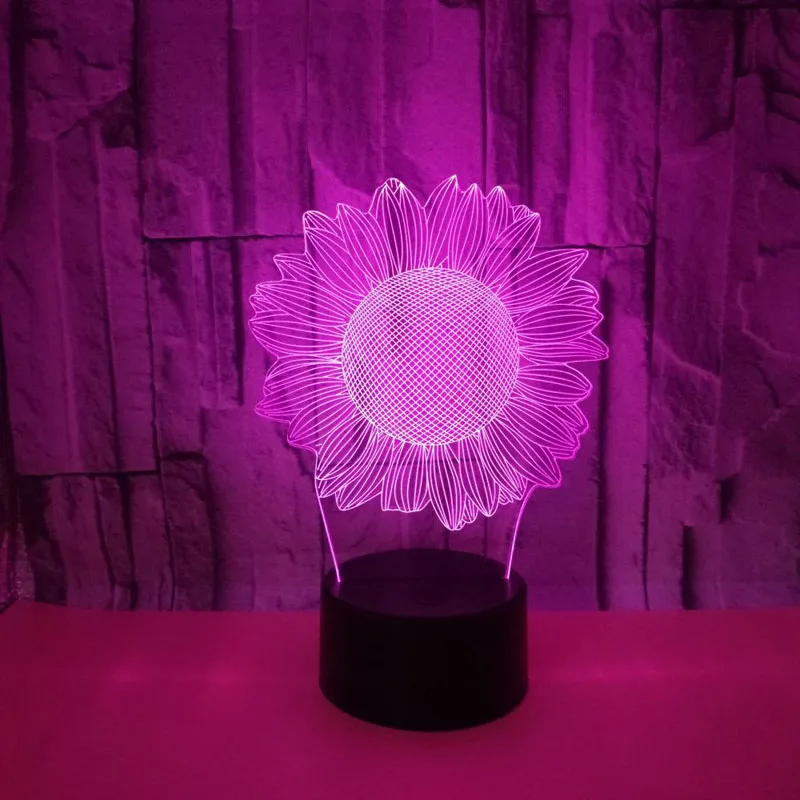 

YIMIA Creative Sunflower Model Lamp Colorful LED Night Light 3D USB Table Desk Touch Lamp Nightlight Children Toys
