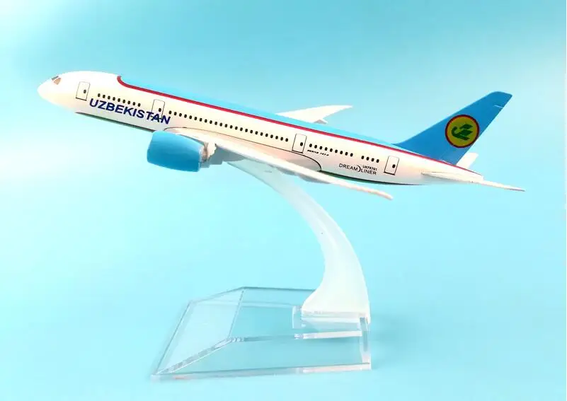 16CM UZBEKISTAN 787 METAL ALLOY MODEL PLANE AIRCRAFT MODEL TOY AIRPLANE Model w Stand toys for children Dropshipping Store