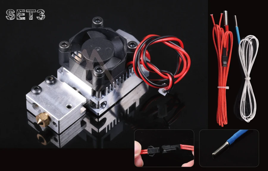 Mellow 12 В/24 В Циклоп и Химера экструдер 2 в 1 из 2 цветов Hotend Боуден с титан/Бульдог экструдер для 3d принтера I3