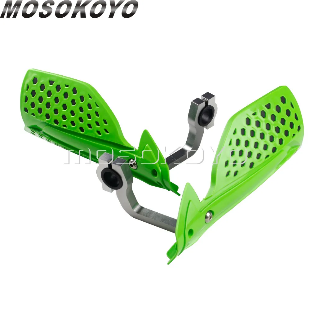 Green Motocross Dirt Bike Racing 7/8&quot 1-1/8&quot Handguard Universal 22mm 28mm Bar Hand Guards Protection for Kawasaki KLX KX |
