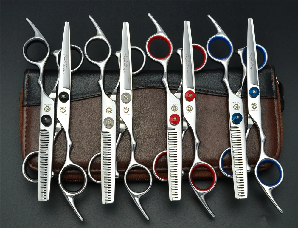 

1001Z 6'' Purple Dragon 1 Pair 2Pcs Set Cutting Scissors + Thinning Shears TOP GRADE Hairdressing Scissors Barbers Hair Scissors