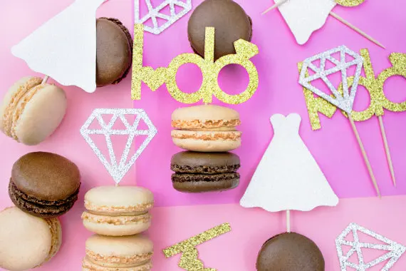 

glitter Bride to Be I-DO Cupcake toppers birthday bridal shower Wedding engagement Bachelor party toothpicks