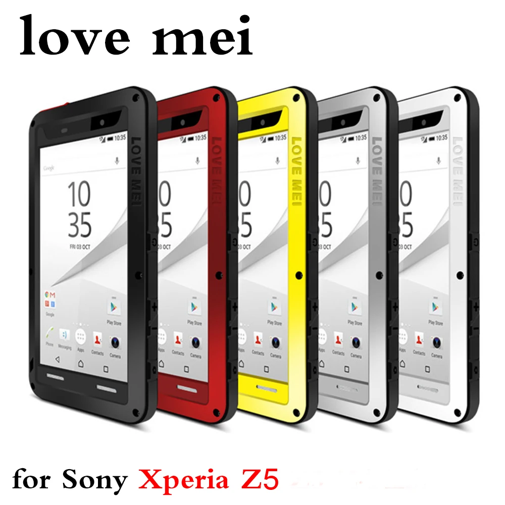 Защитный чехол для SONY Xperia Z5 3 Роскошный мощный металлический LOVE MEI E6653 E6633 E6683 E6603