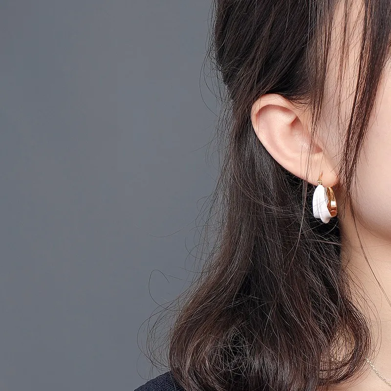 2019 модные эмалированные Серьги для женщин красные зеленые белые серьги с