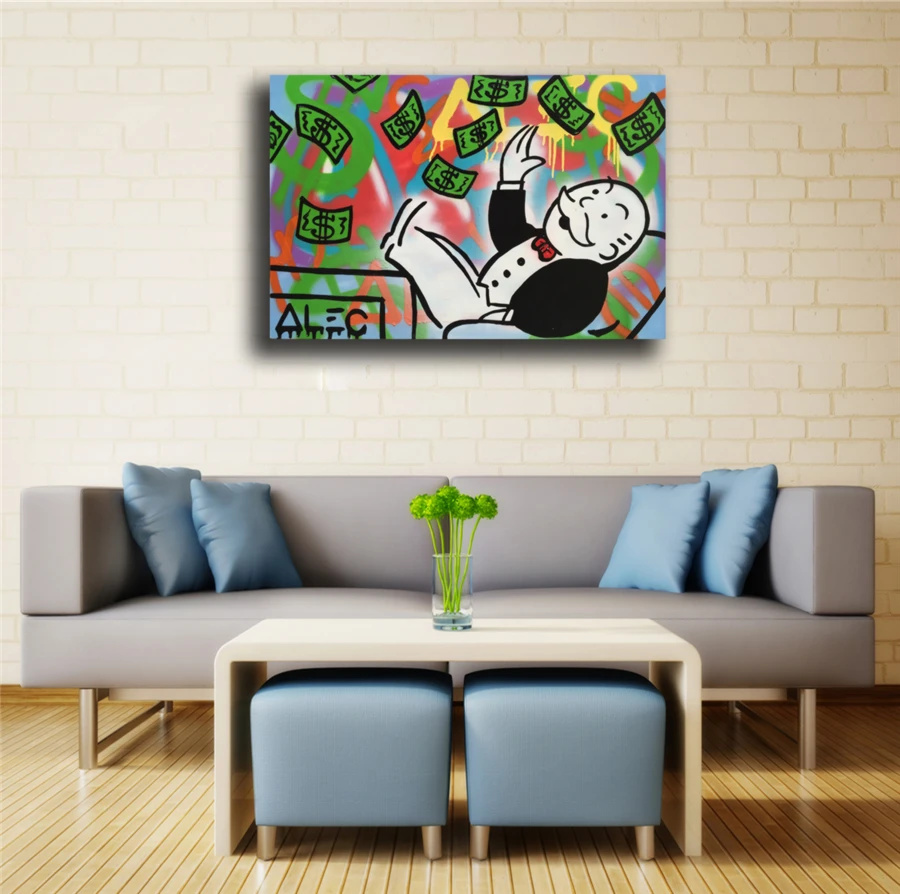 Alec Monopolys Smoking Money HD Wall Art Canvas Poster Print Painting Decorative for Office Living Room Home Decor | Дом и сад
